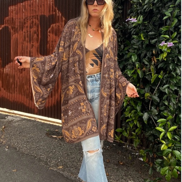 Novella Royale | Hitchhiker Kimono in Brown Moonshine, O/S ♥ NWT - Picture 6 of 8